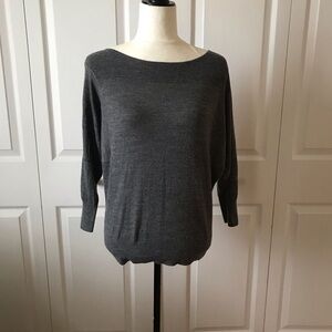 LOFT Gray Boatneck 3/4 Sleeves S weater size S